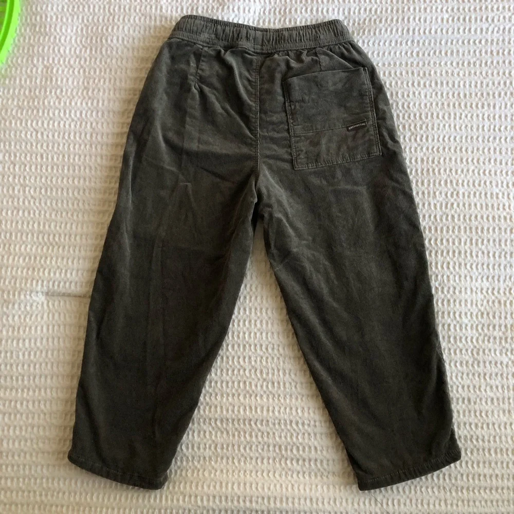 ZARA Kids Olive Green Corduroy Drawstring Lined Pants Size 4T